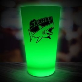Pint Glass 16 Oz. Lighted Green Neon Color